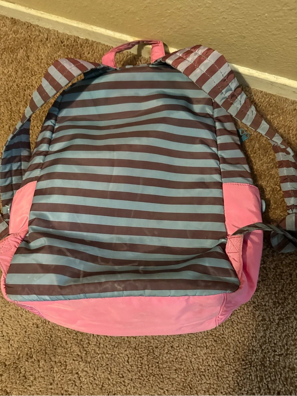 Matilda Jane Yellow Pink Patterned Bow Seat Cover with Striped Accent